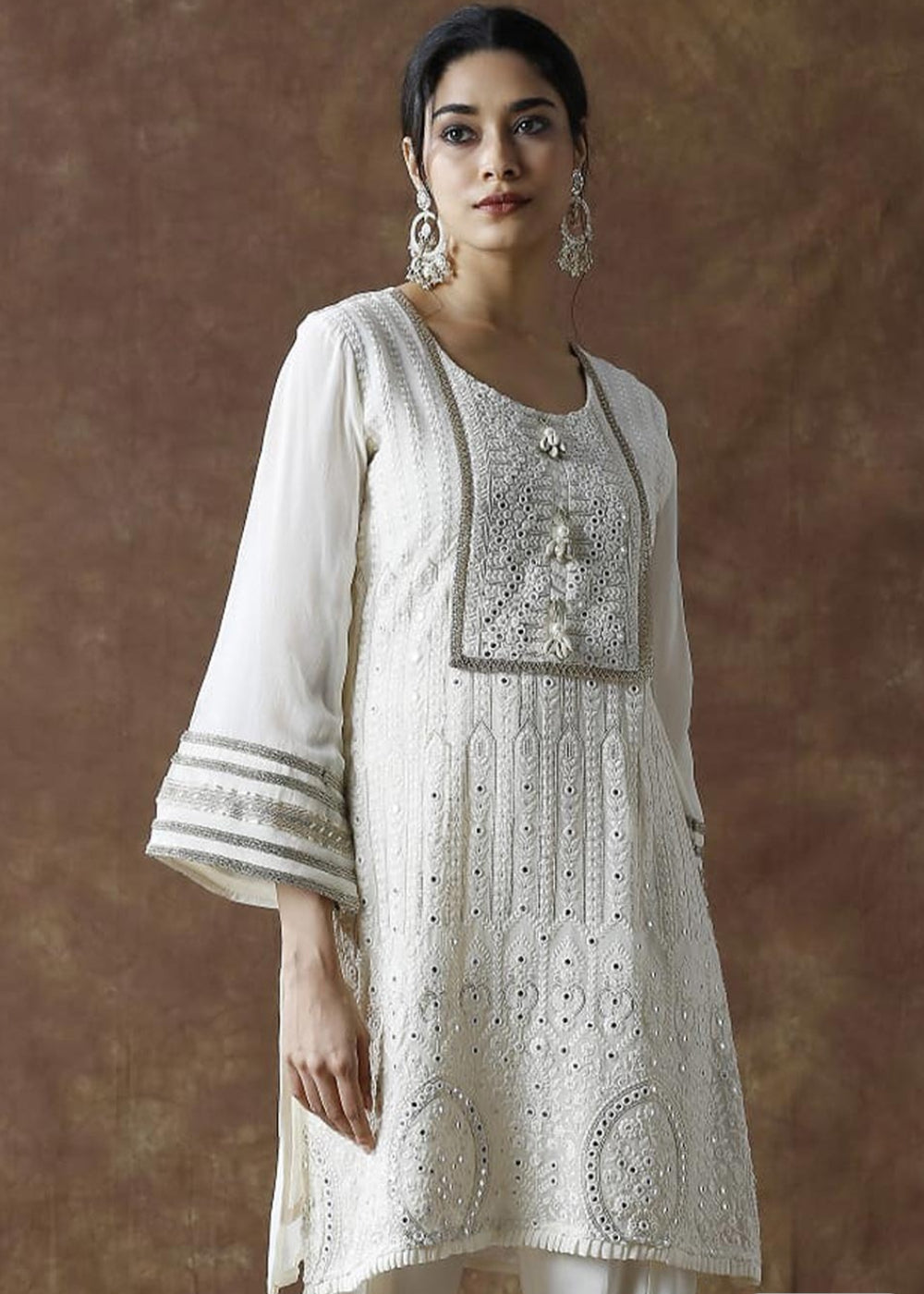 Naqsh White Designer Tulip Pant Set