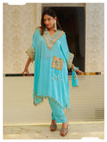 Naqsh Exclusive Blue Stylish Kaftan Set