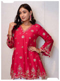 Naqsh Red Indo-western stylish dress