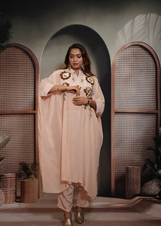 Pastel Peach Kaftan Co-ord Set