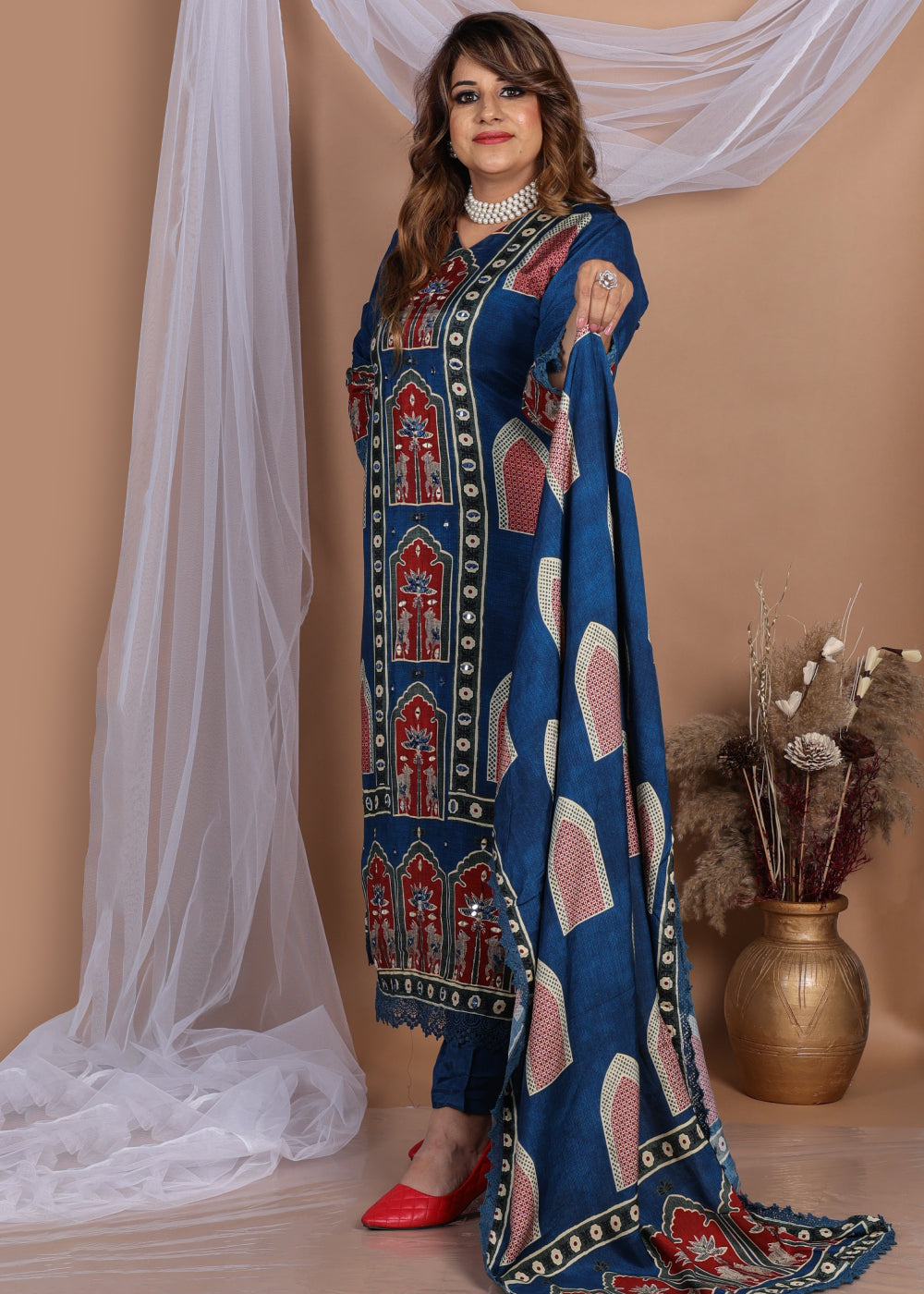 Naqsh Blue Cotton Suit