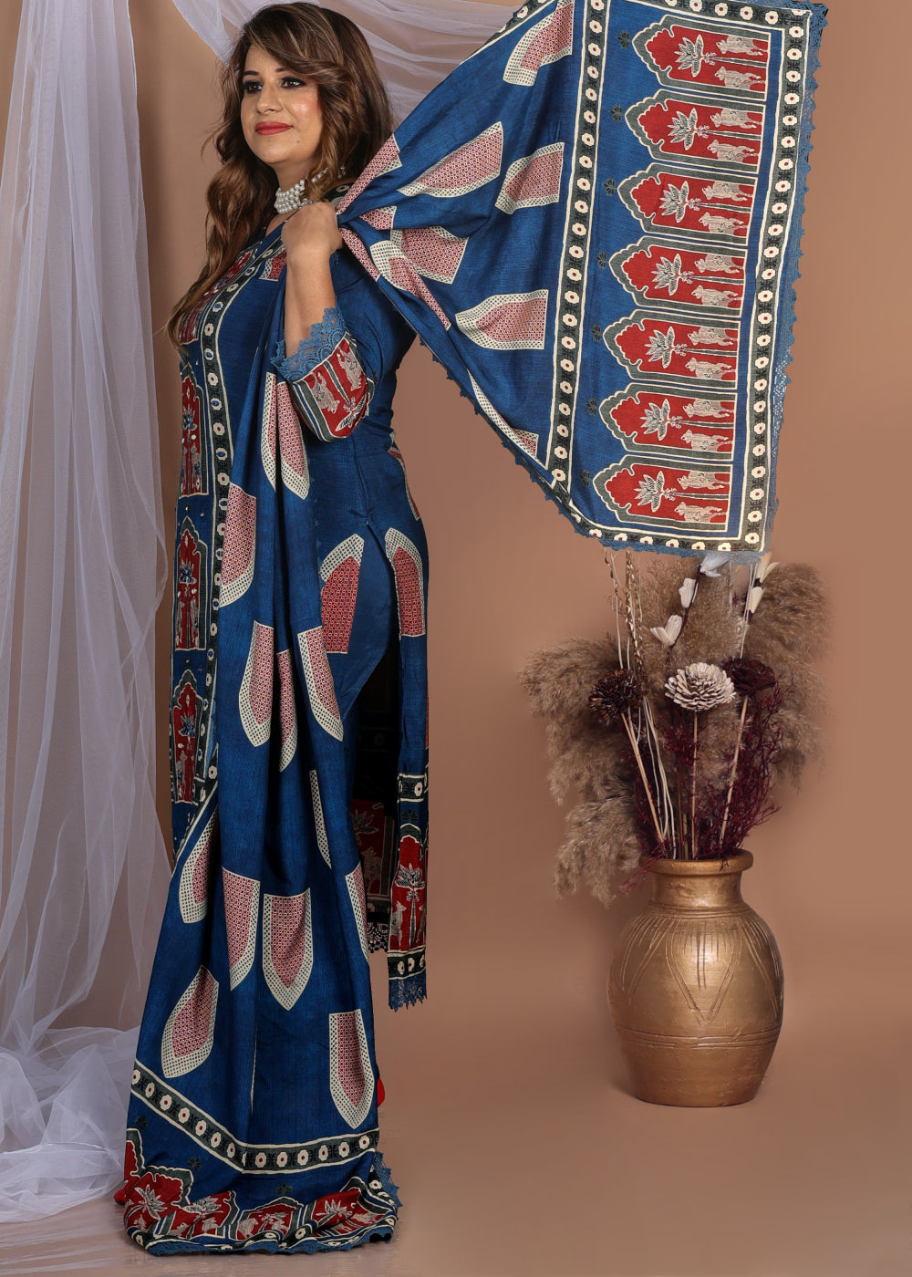 Naqsh Blue Cotton Suit