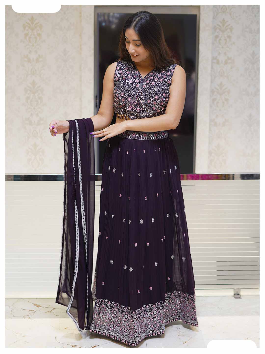 Naqsh Designer Navy Blue Lehenga Set