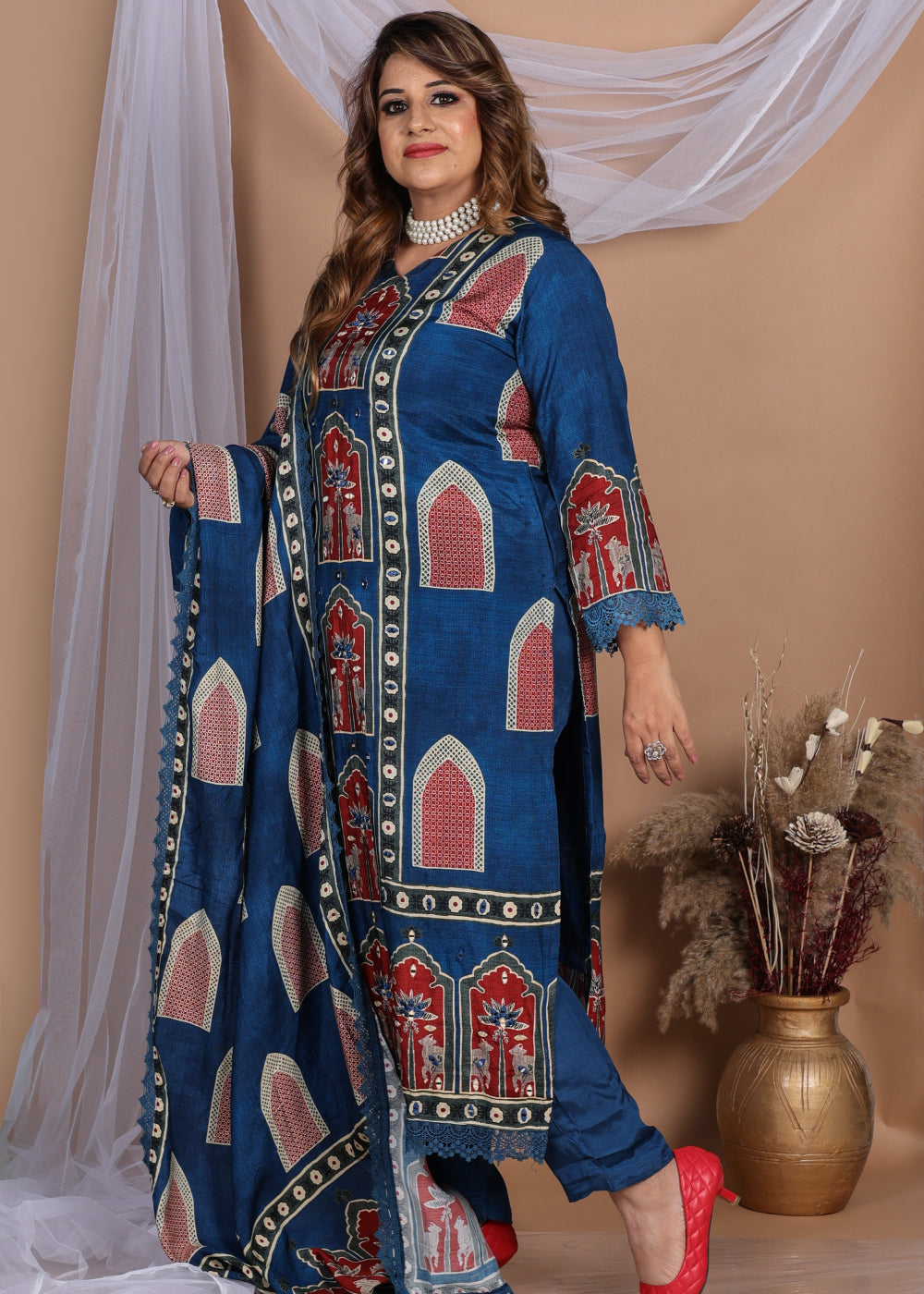 Naqsh Blue Cotton Suit
