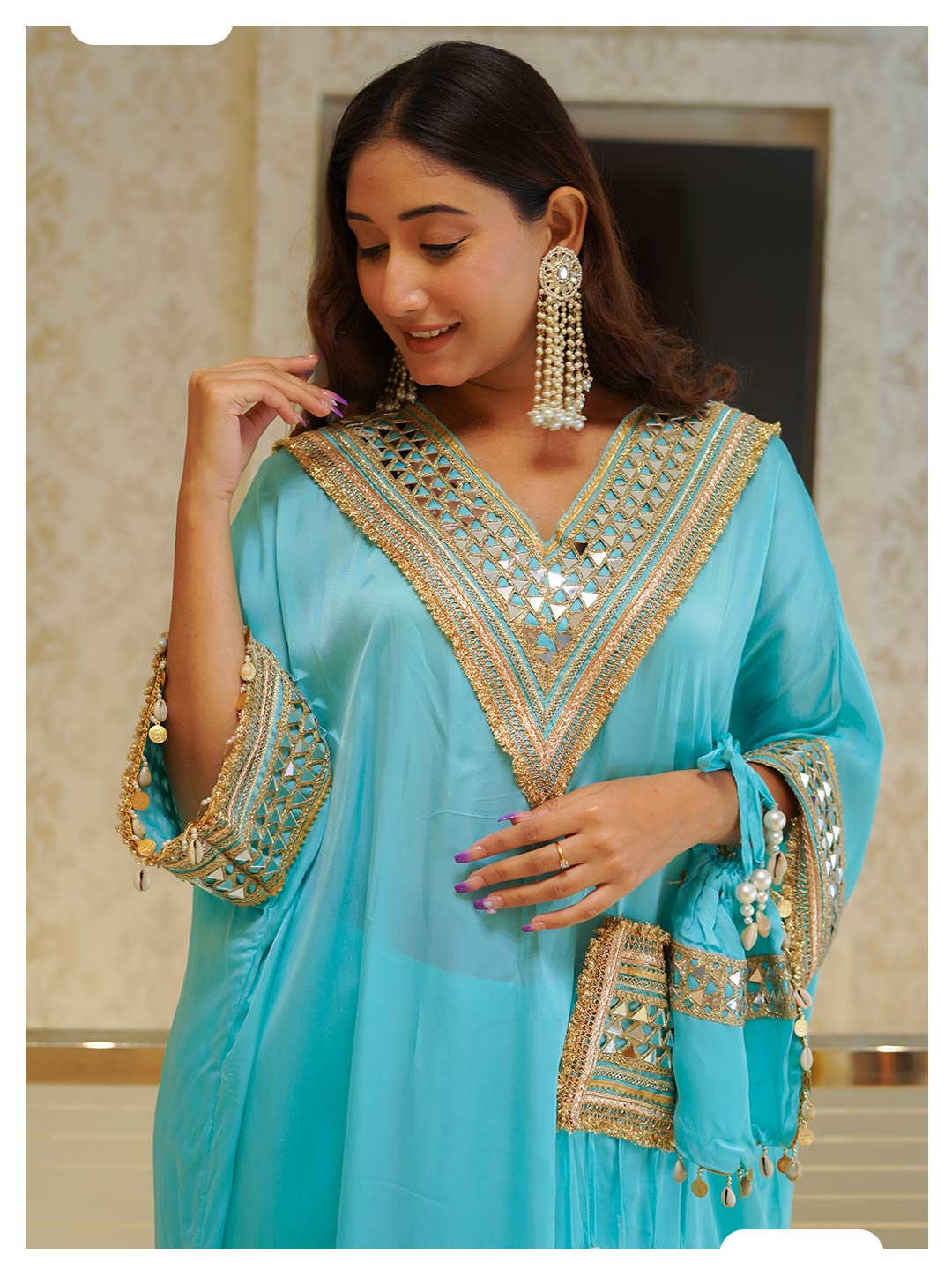 Naqsh Exclusive Blue Stylish Kaftan Set