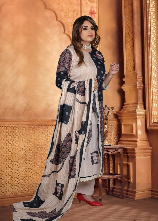 Naqsh Black Cotton Suit