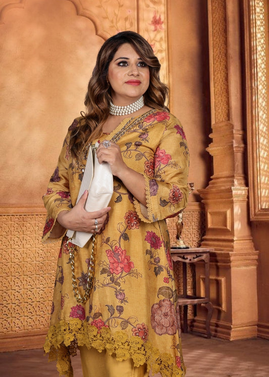 Naqsh Mustard Co-ord Suit Set