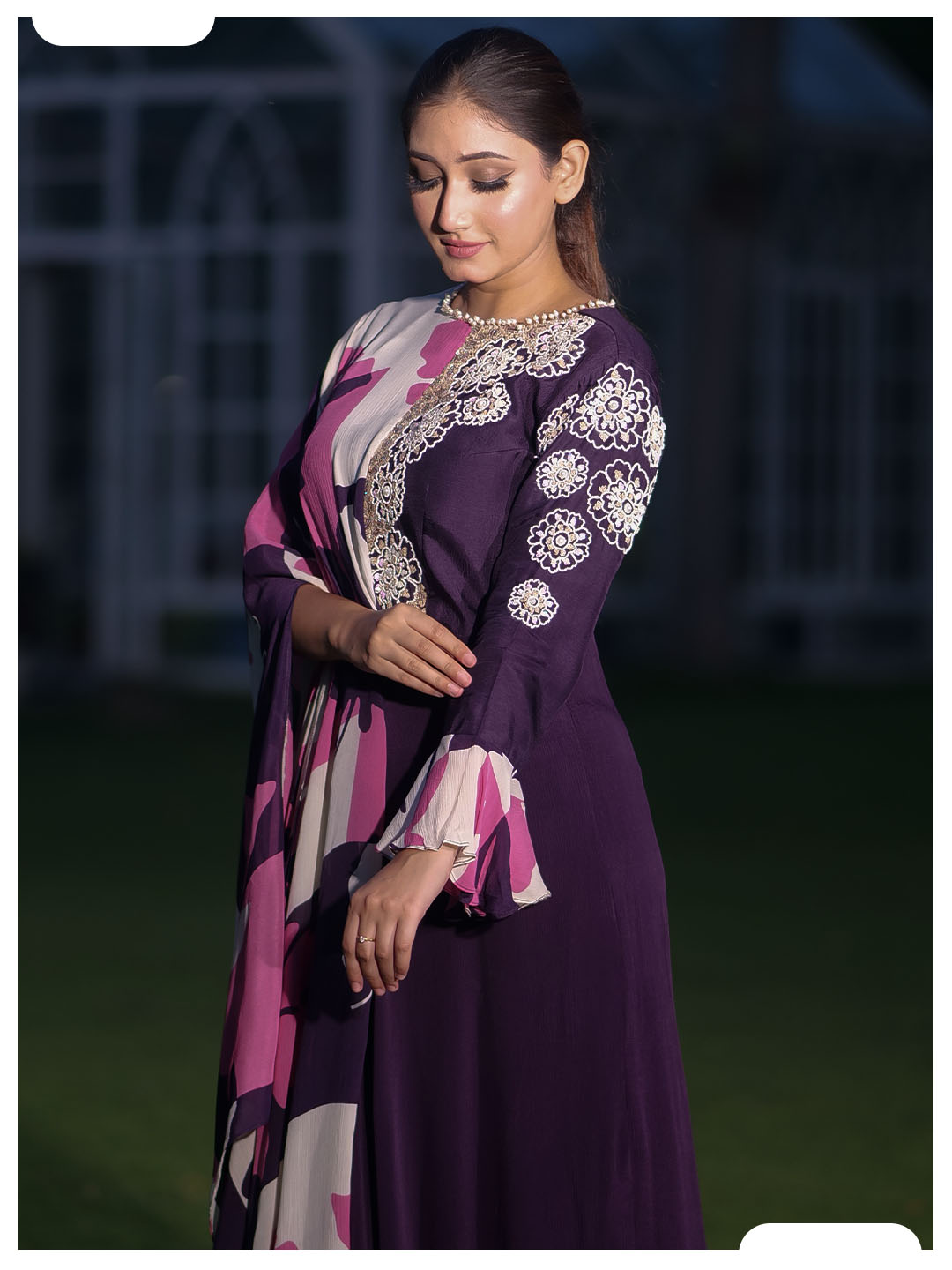 Naqsh Purple Stylish Gown