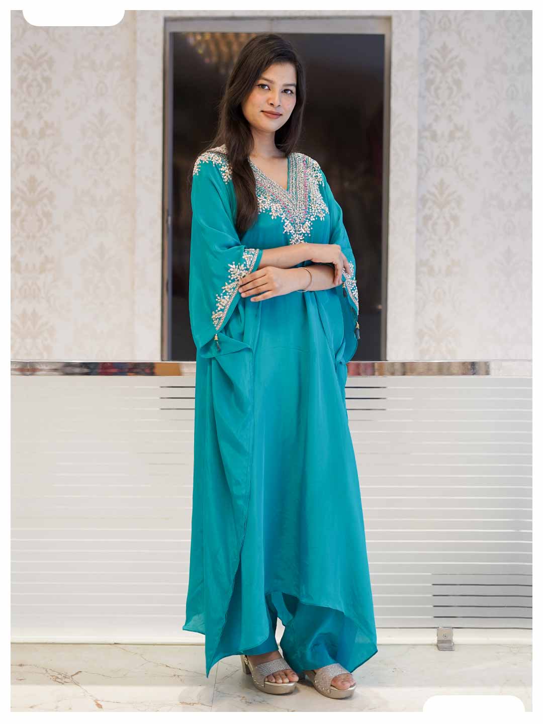 Naqsh Exclusive Sky Blue Kaftan Set