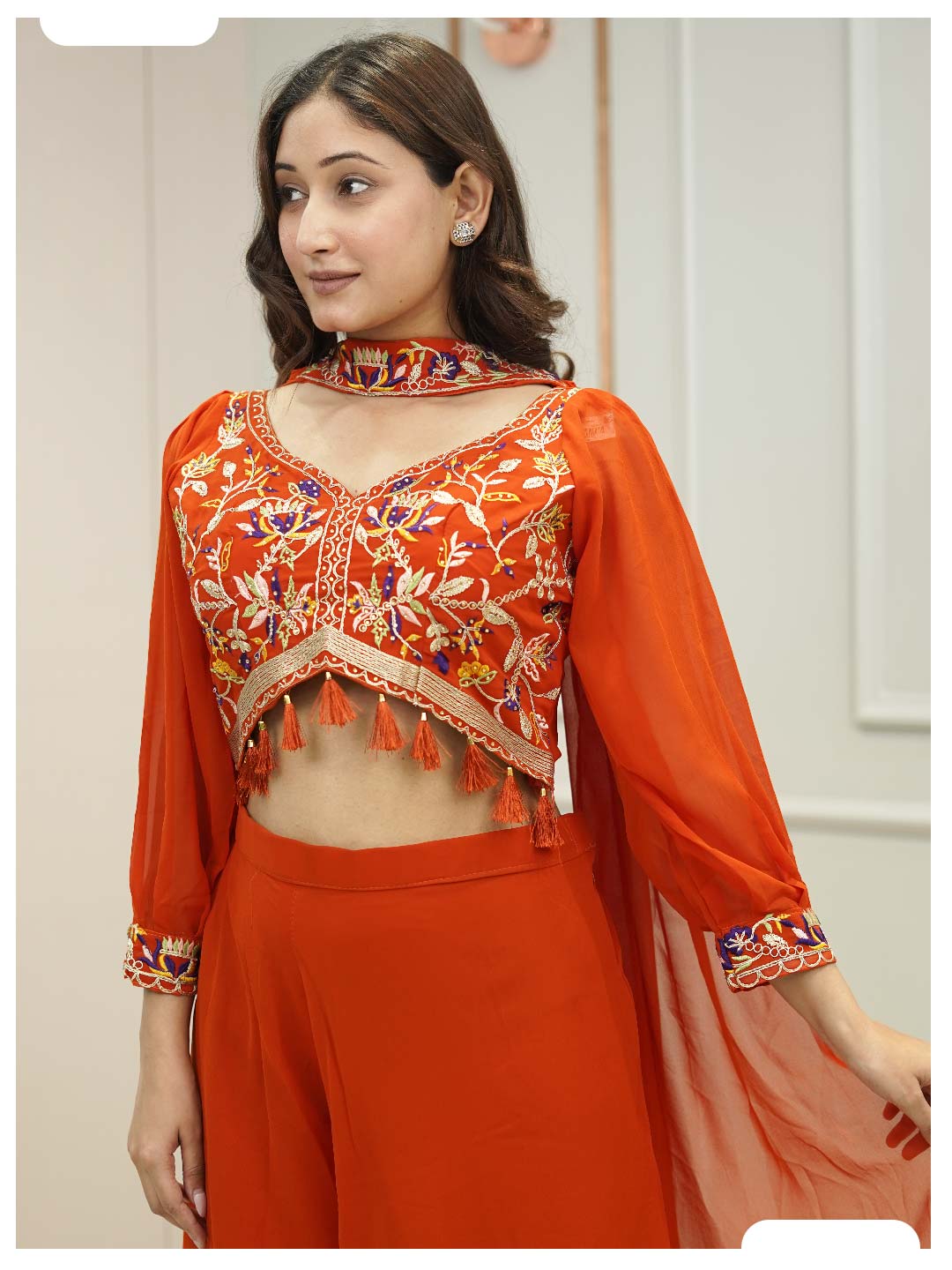 Naqsh rust Indo-western stylish dress