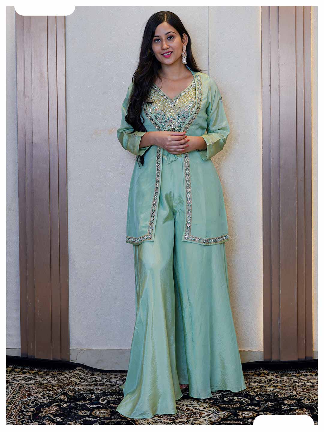 Naqsh Green Indo-western stylish dress