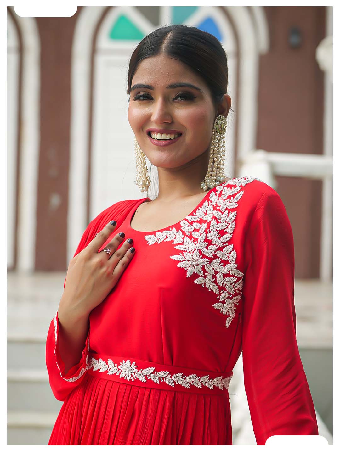 Naqsh Red Stylish Gown