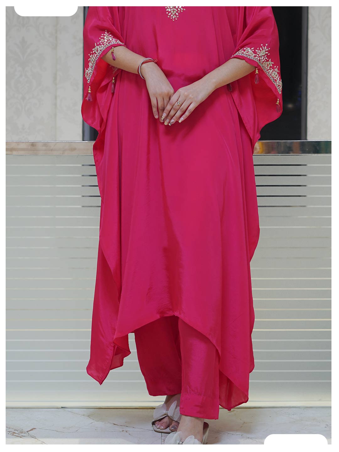 Naqsh Pink Designer Kaftan set