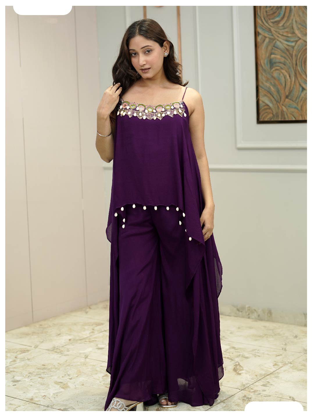 Naqsh Purple Indo-western stylish dress