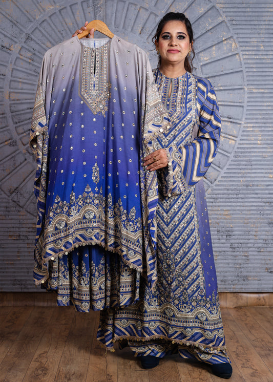 Naqsh Royal Radiance – Blue & Silver Embroidered Suit Set