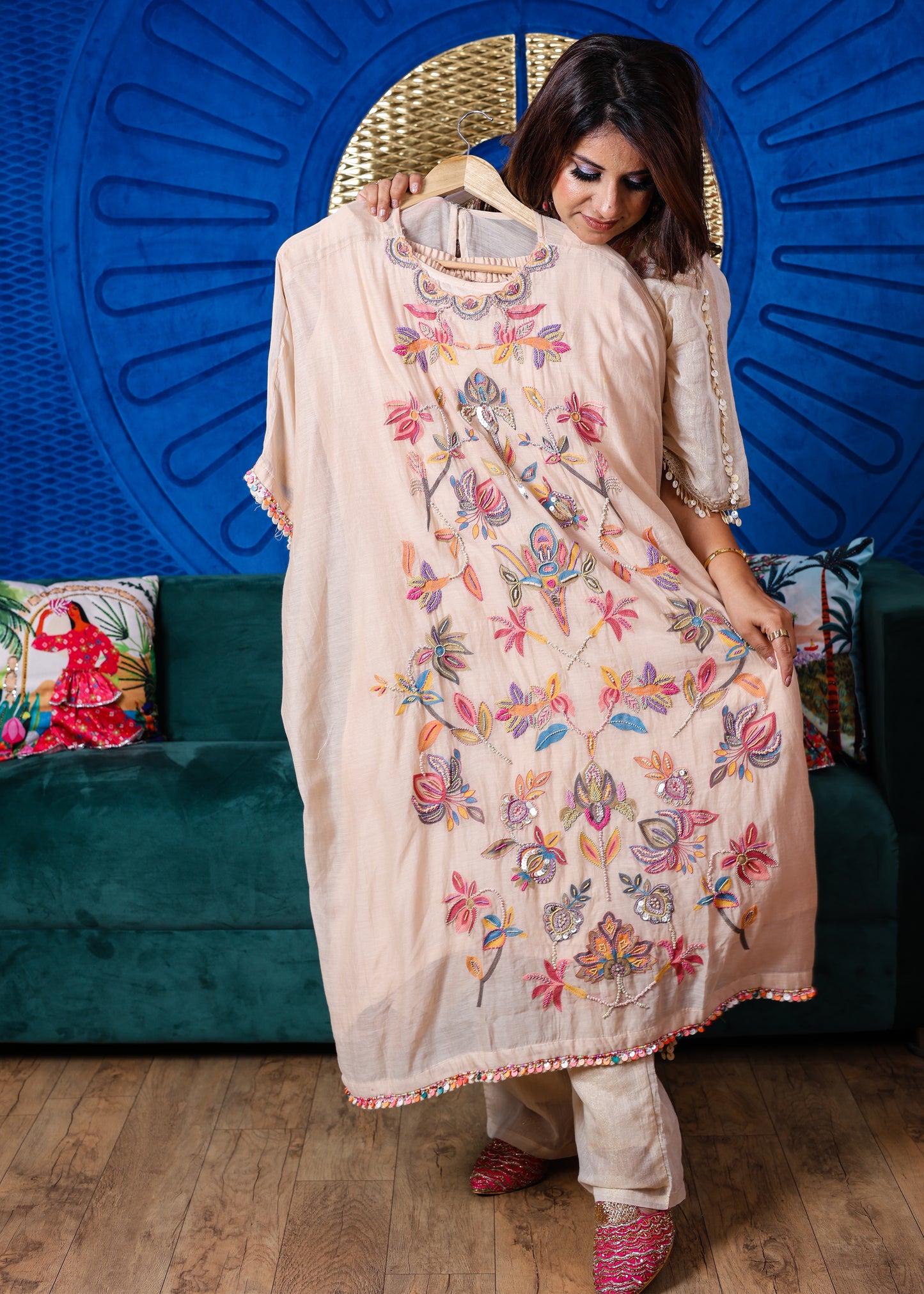 Naqsh Embroidered Co-ord Set with Tassels