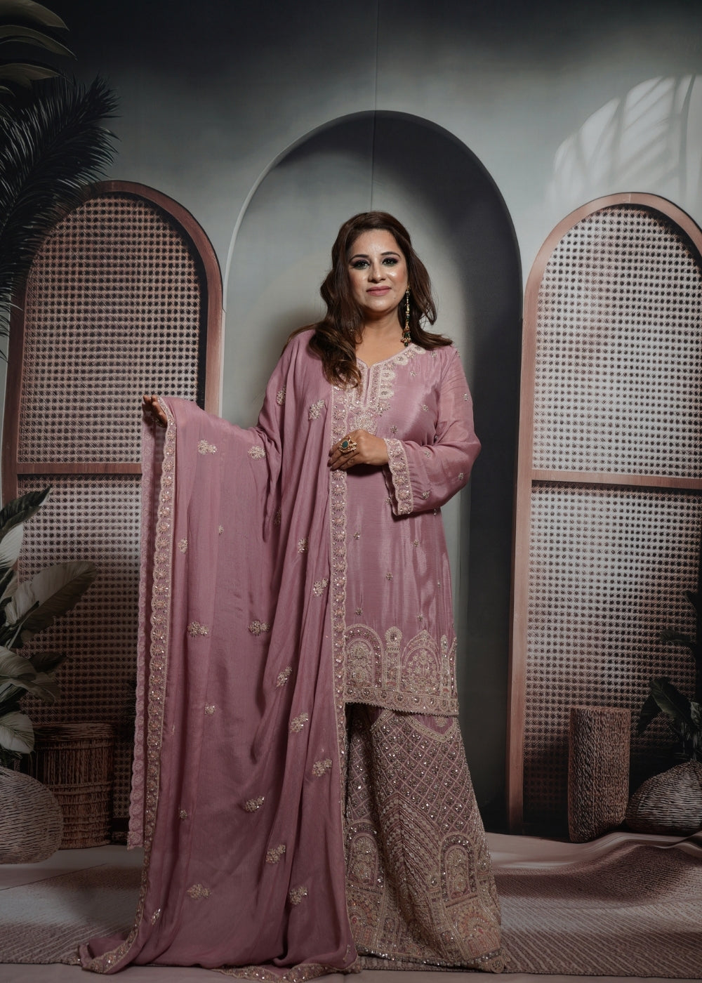 Baby Pink Sharara Suit Set (Image)