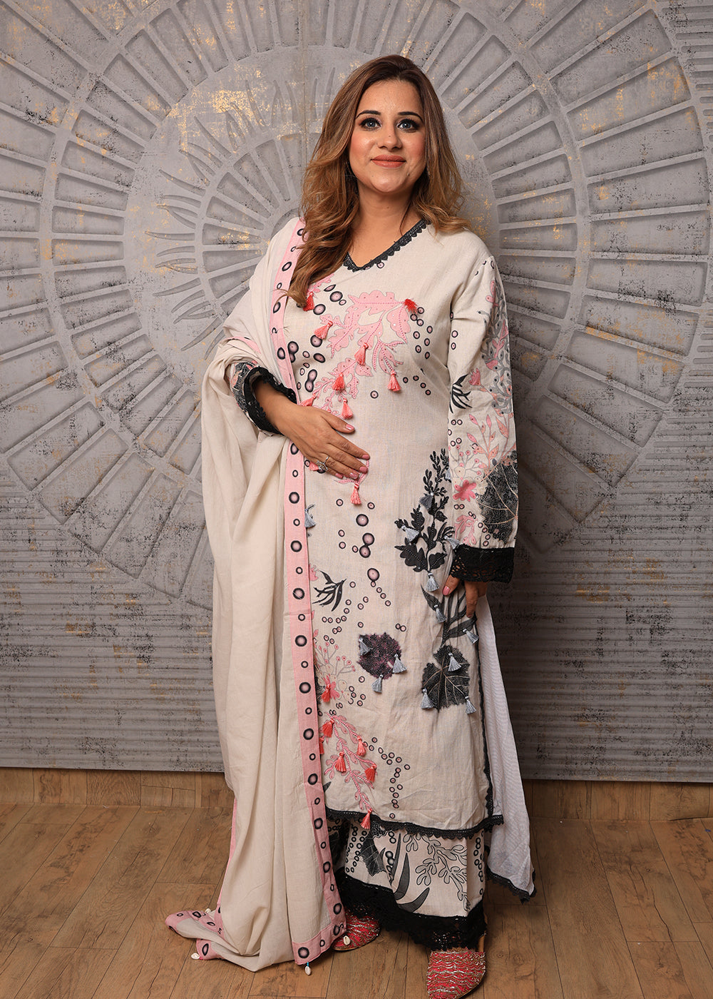 Naqsh Digital Print & Hand Work Cotton Suit (Image)