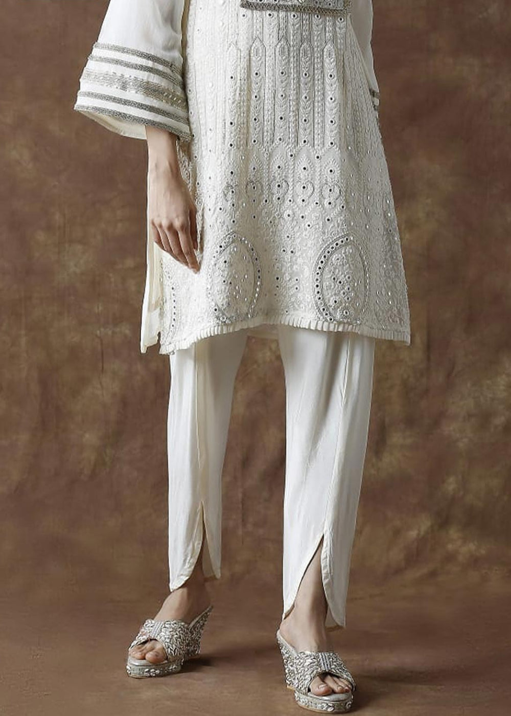 Naqsh White Designer Tulip Pant Set (Image)