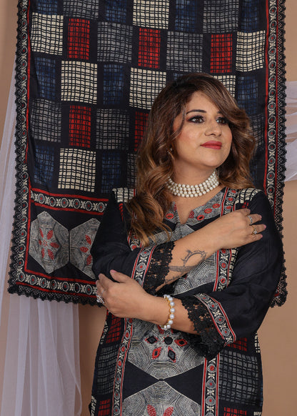 Naqsh Black Exclusive Cotton Suit