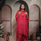 Hot Pink Kaftan Set with Digital Tulip Pants