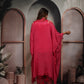 Hot Pink Kaftan Set with Digital Tulip Pants