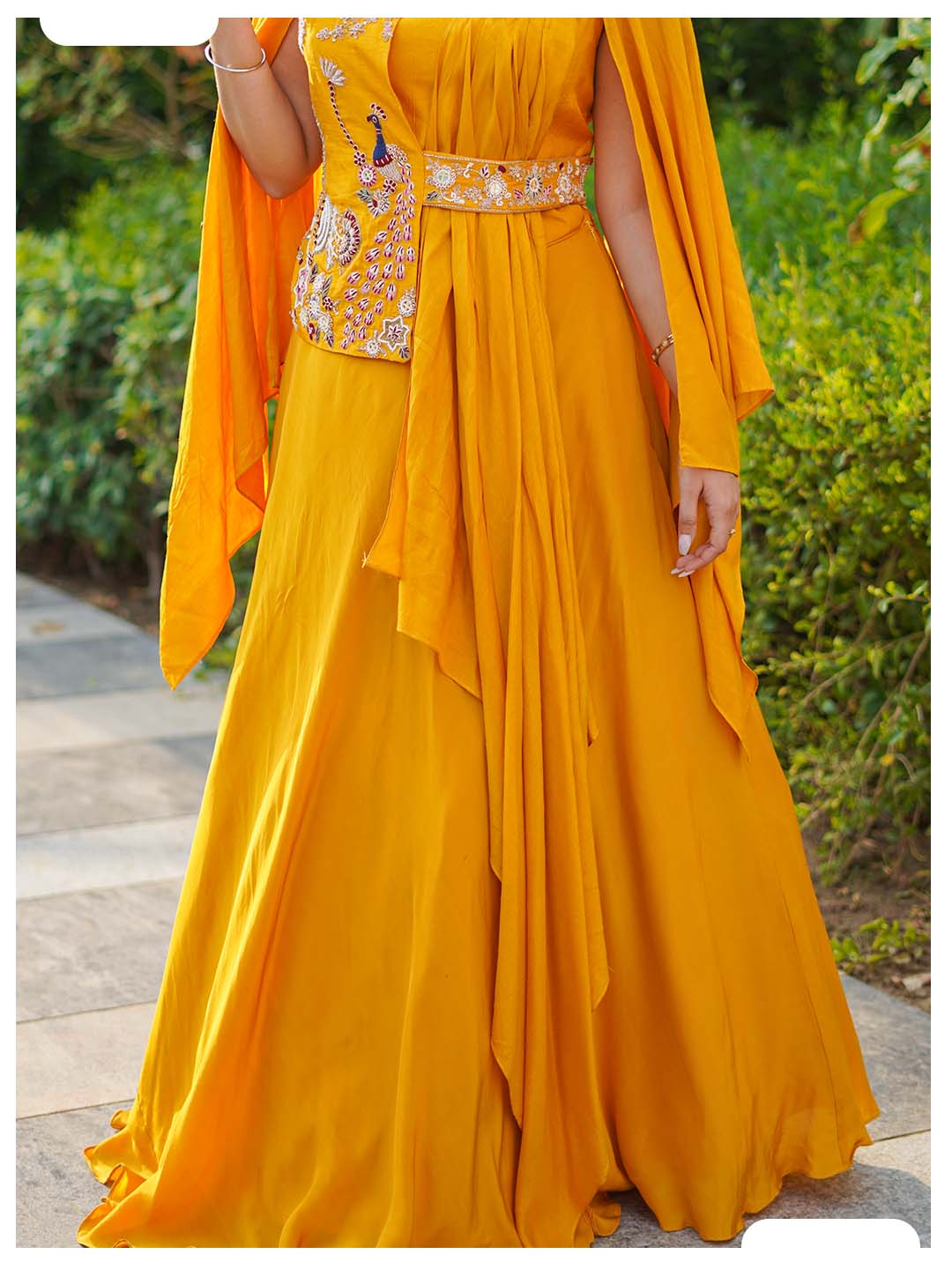 Naqsh Yellow Stylish Gown (Image)
