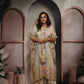 Patola Ivory & Sky Blue Kaftan with Potli and Salwar Set