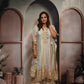 Patola Ivory & Sky Blue Kaftan with Potli and Salwar Set