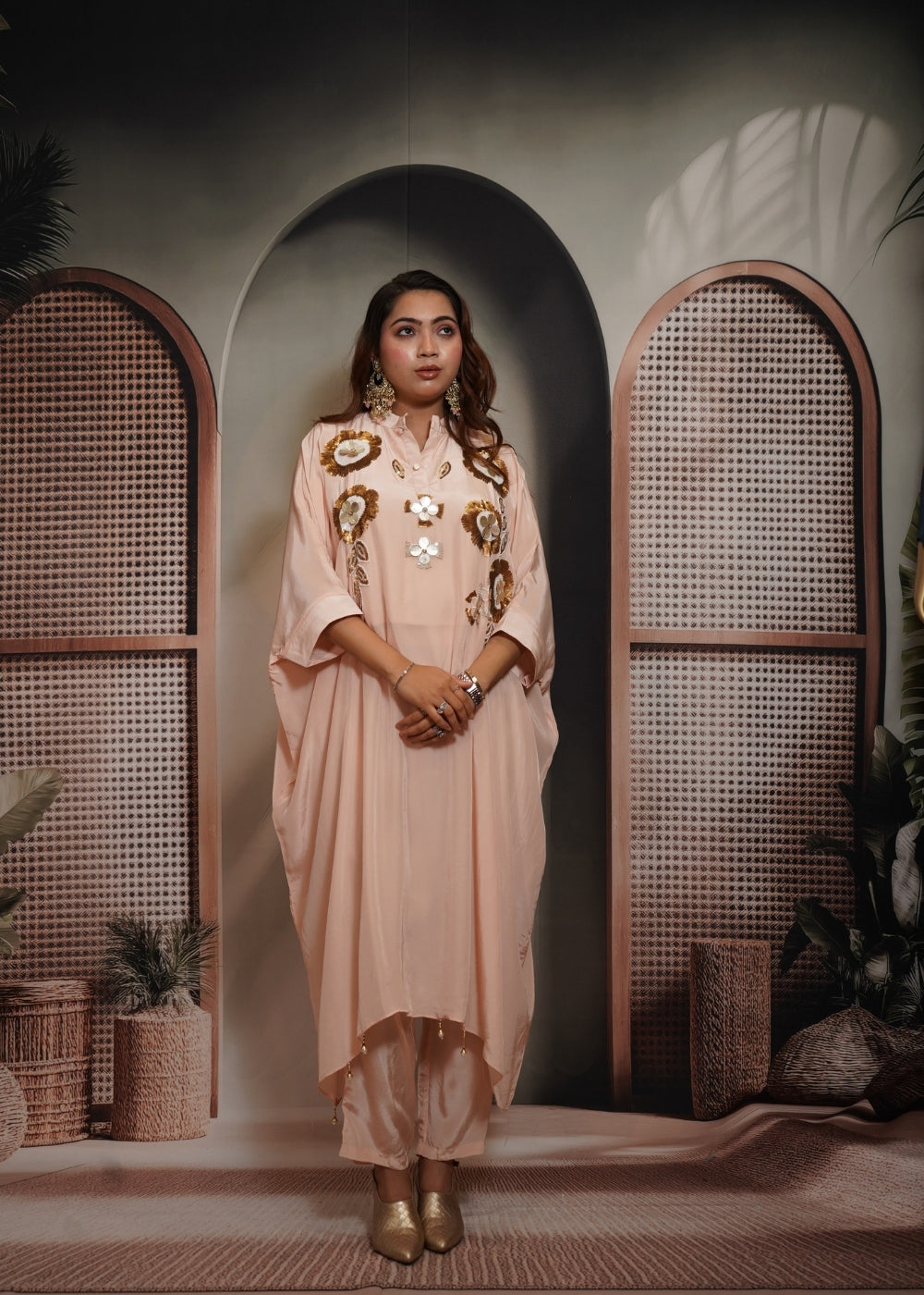Pastel Peach Kaftan Co-ord Set