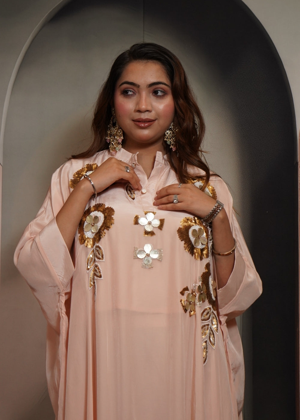 Pastel Peach Kaftan Co-ord Set (Image)