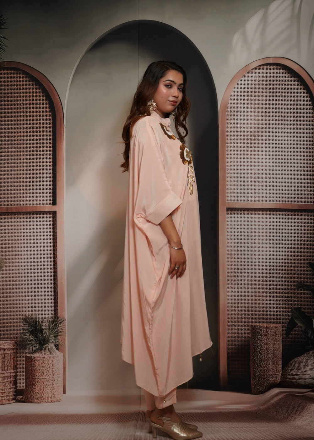Pastel Peach Kaftan Co-ord Set (Image)