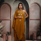 Aarohi Mustard One Shoulder Indo Western Dress