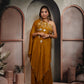 Aarohi Mustard One Shoulder Indo Western Dress
