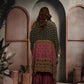 Patola Onion Pink & Black Short Kaftaan Set