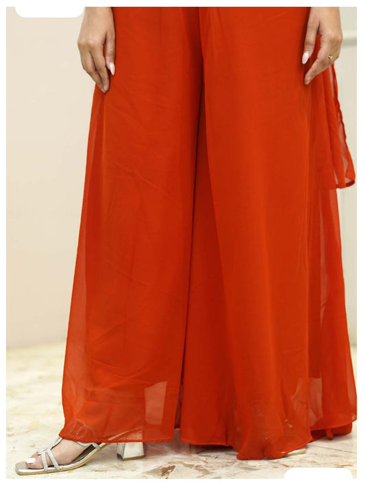 Naqsh rust Indo-western stylish dress