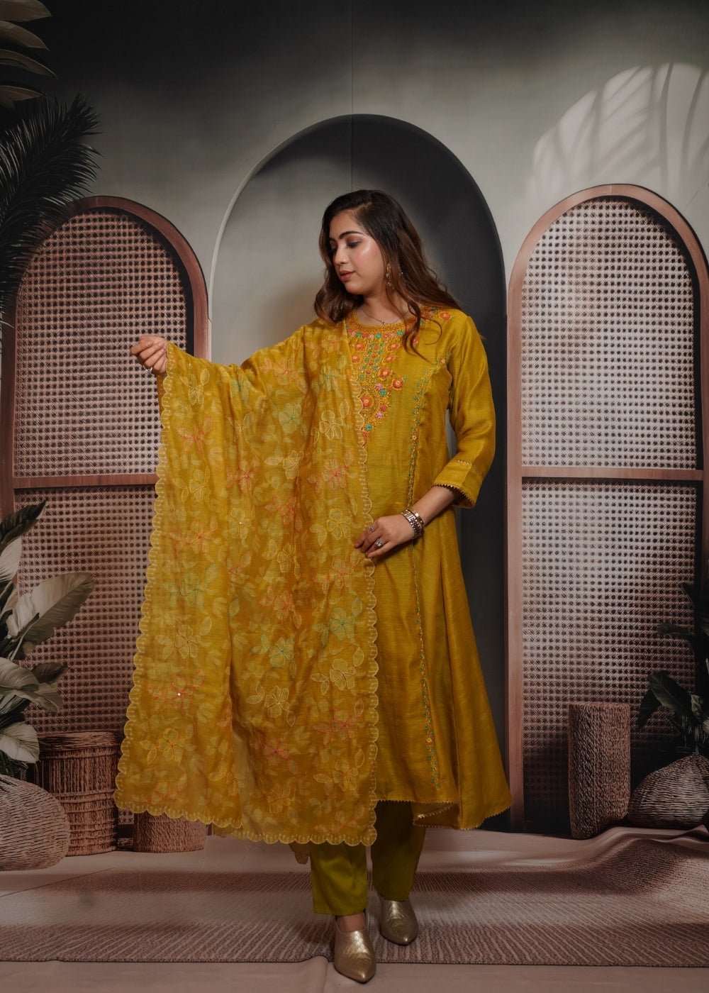 Ambika Mustard Yellow Linen Suit