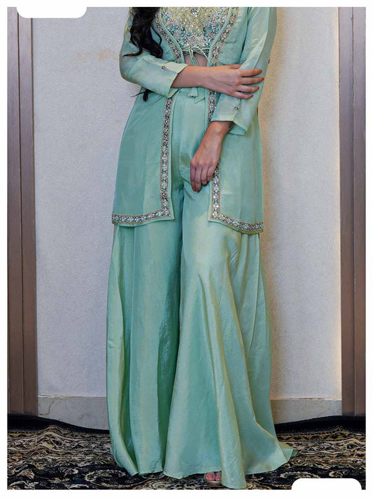 Naqsh Green Indo-western stylish dress