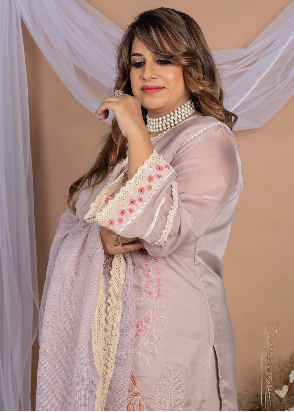 Naqsh Pink Co-ord Suit Set