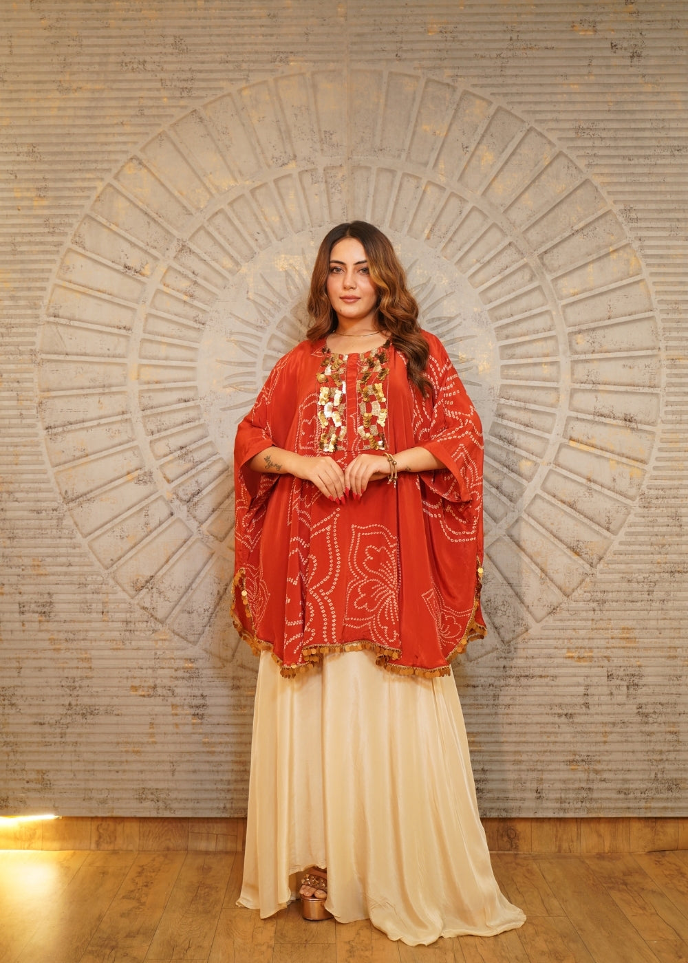 Bandhani Rust Fusion Co-ord Set (Image)