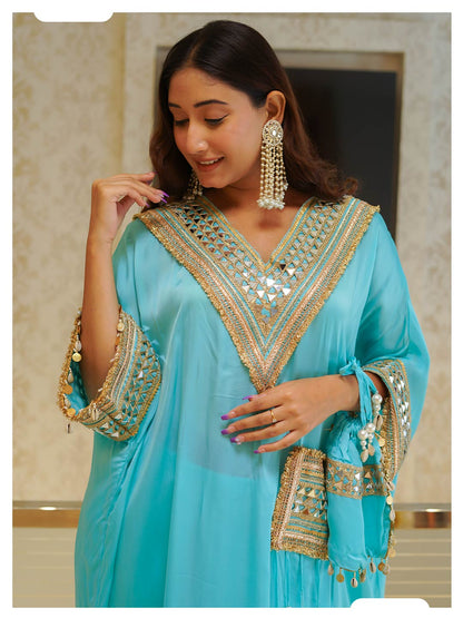 Naqsh Exclusive Blue Stylish Kaftan Set