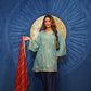 Aabira Blue Fusion Kurta Suit