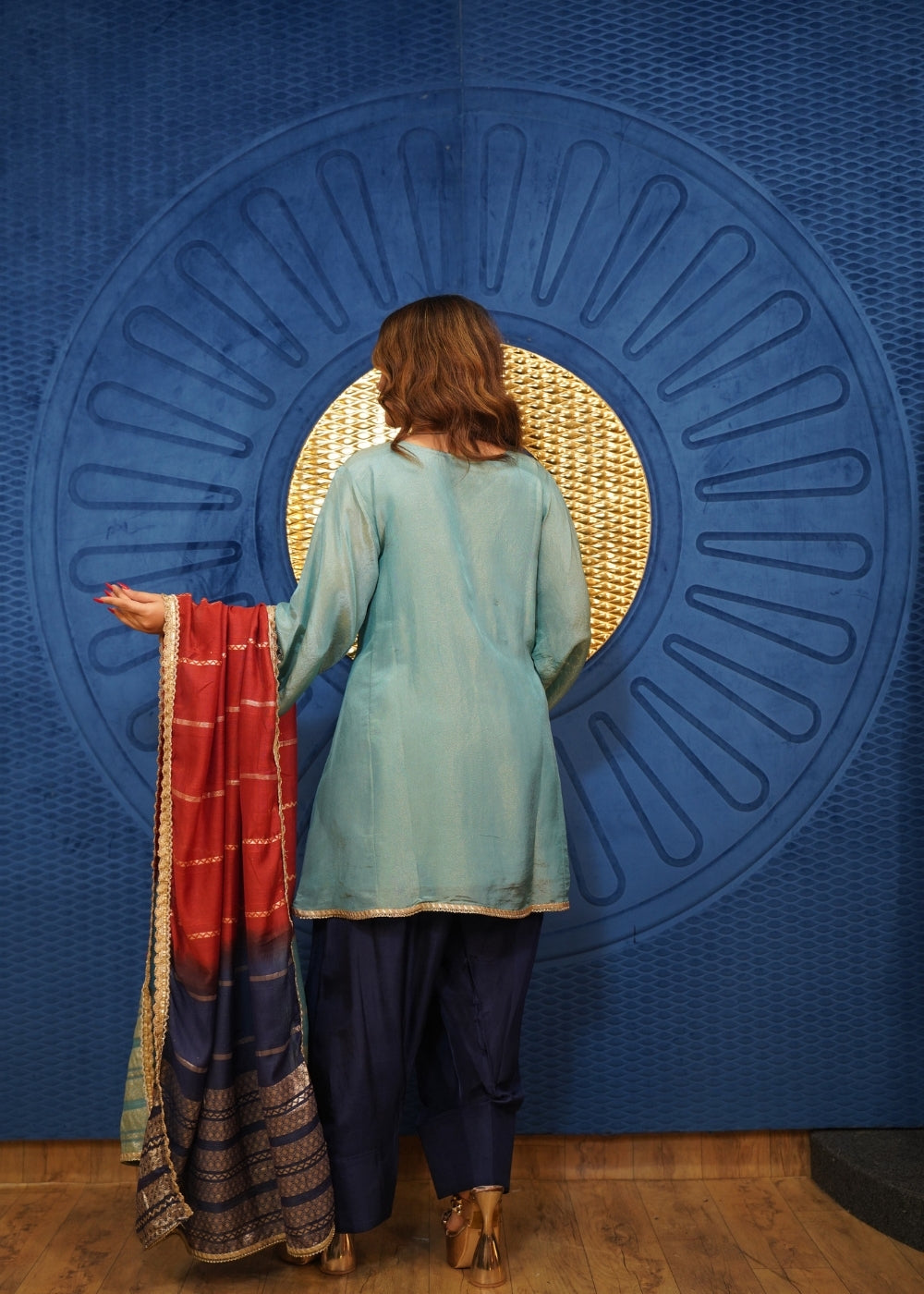 Aabira Blue Fusion Kurta Suit (Image)