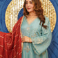 Aabira Blue Fusion Kurta Suit