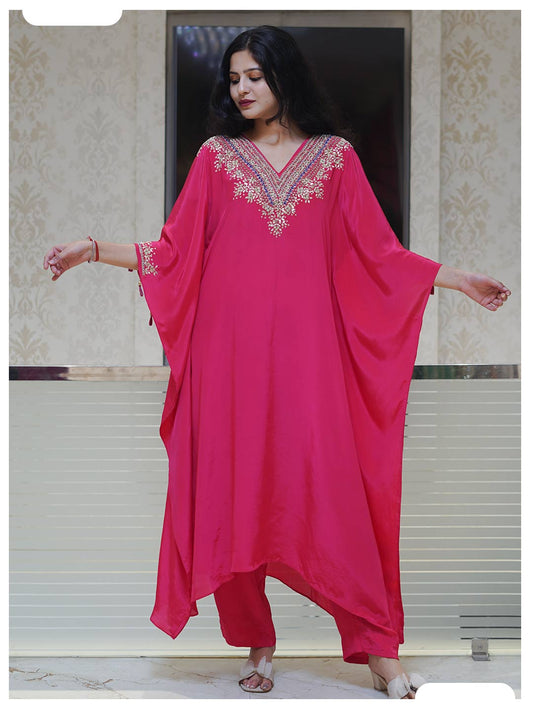 Naqsh Pink Designer Kaftan set