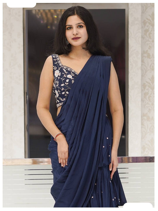Naqsh Navy Blue Traditional Saree