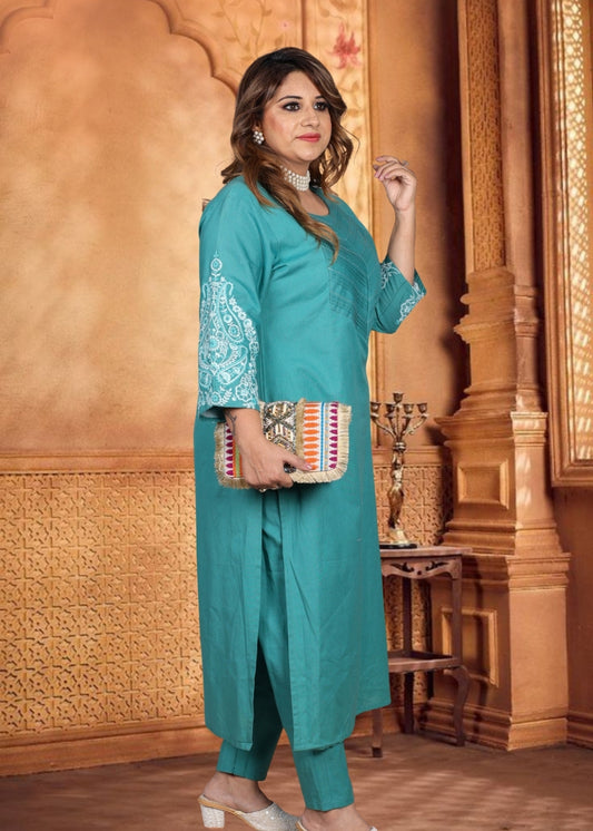 Naqsh Blue Exclusive Cotton Suit