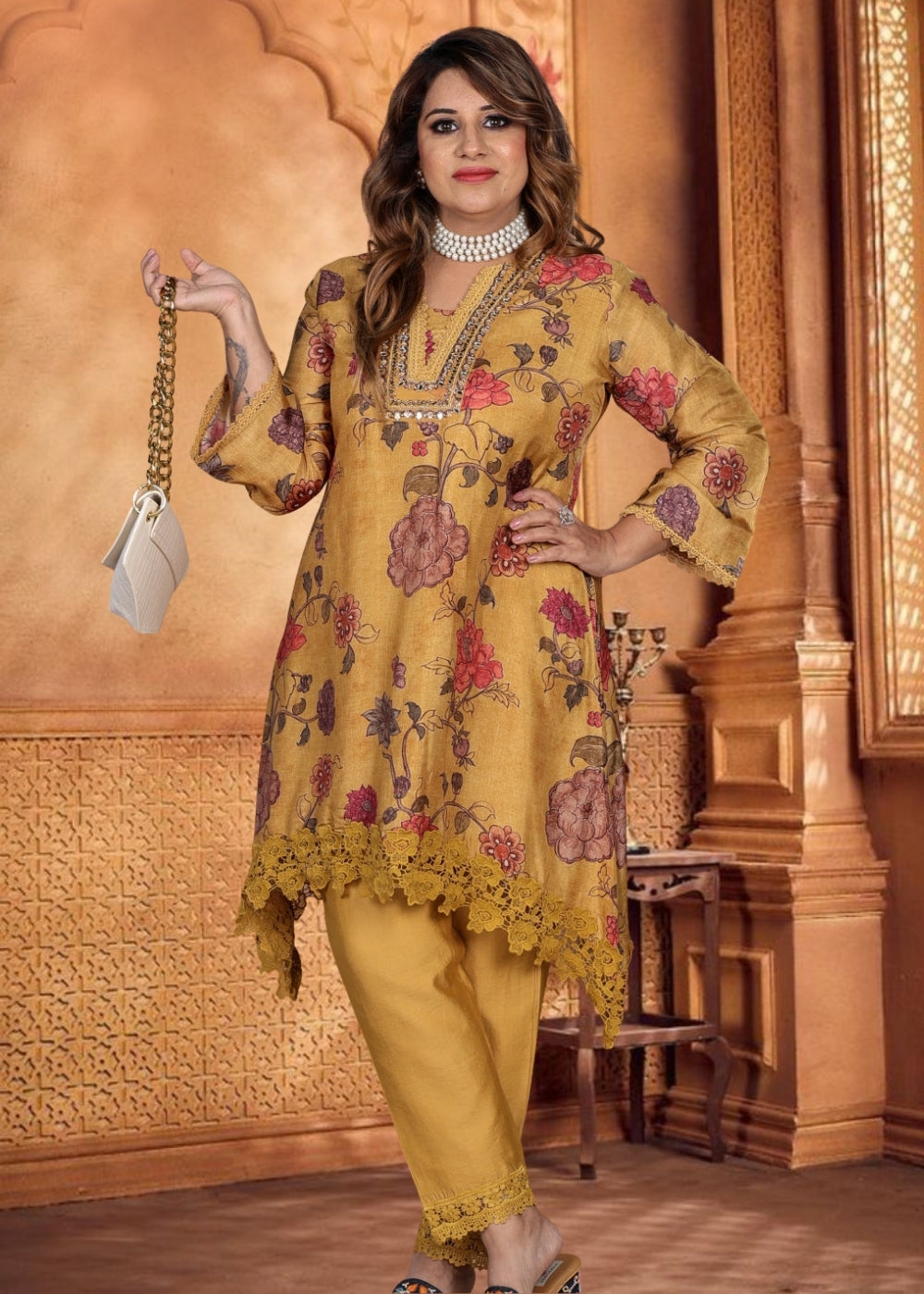 Naqsh Mustard Co-ord Suit Set (Image)