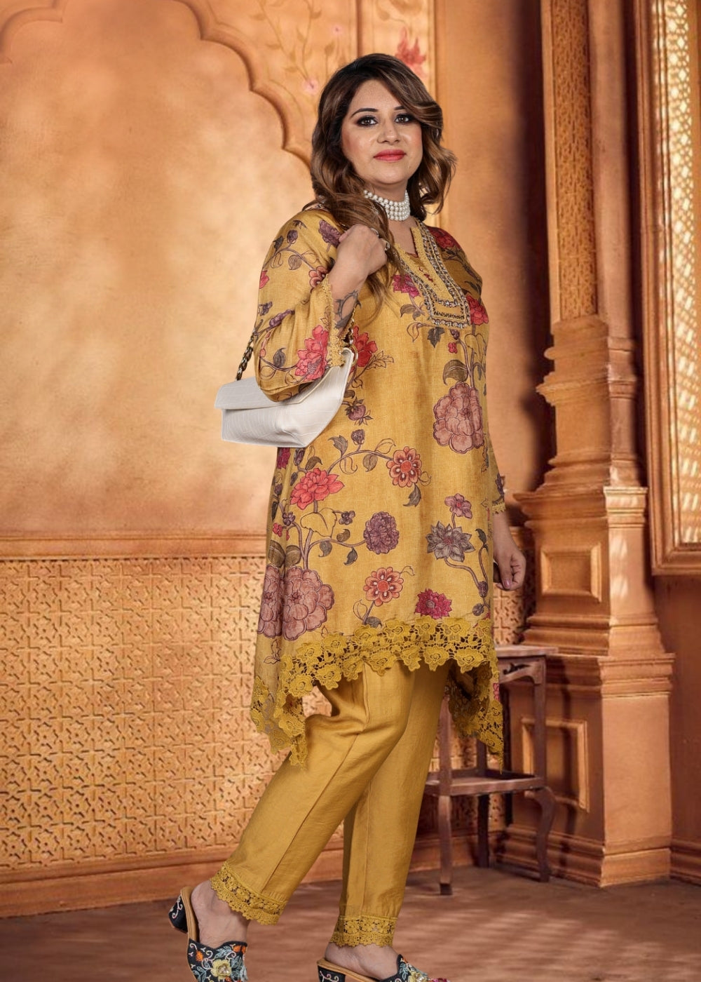 Naqsh Mustard Co-ord Suit Set (Image)