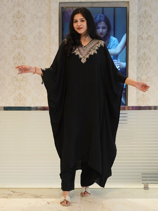 Naqsh Designer Black Kaftan set